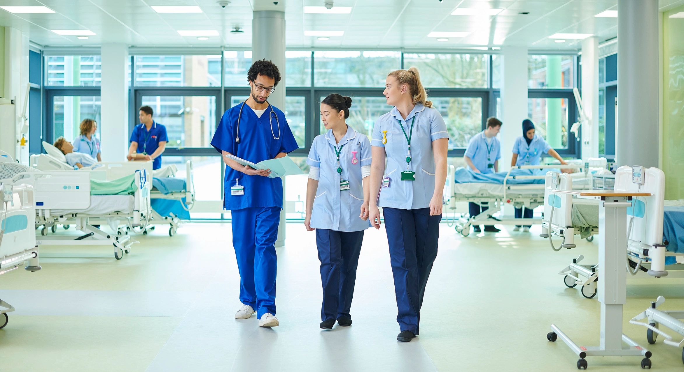 Healthcare professionals working together