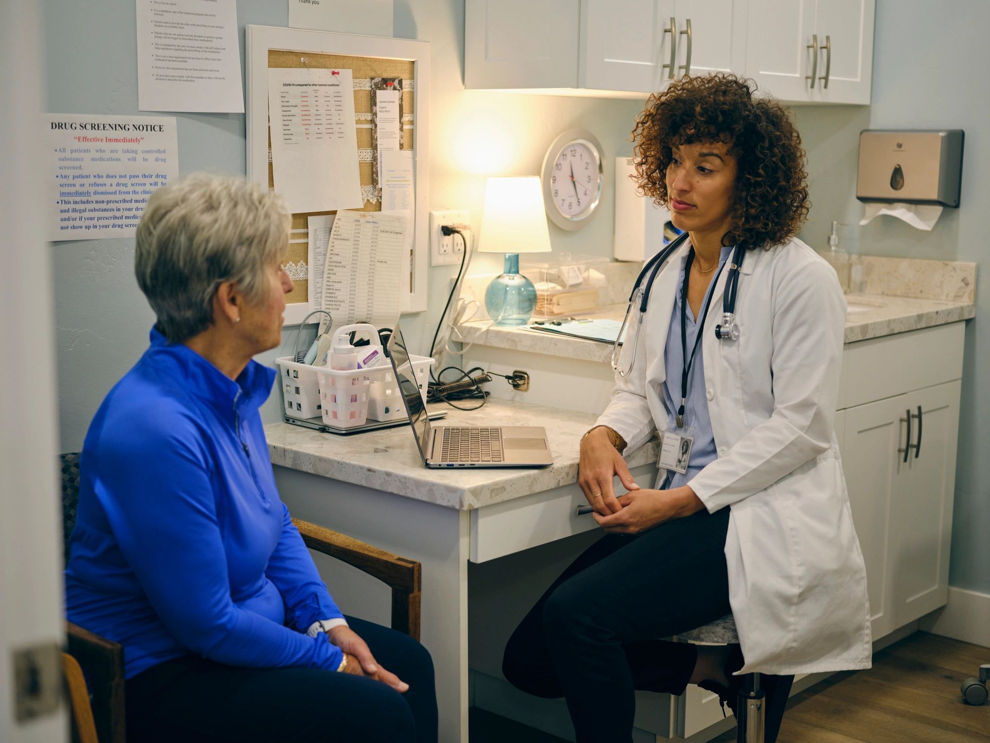Healthcare professional in consultation with a client
