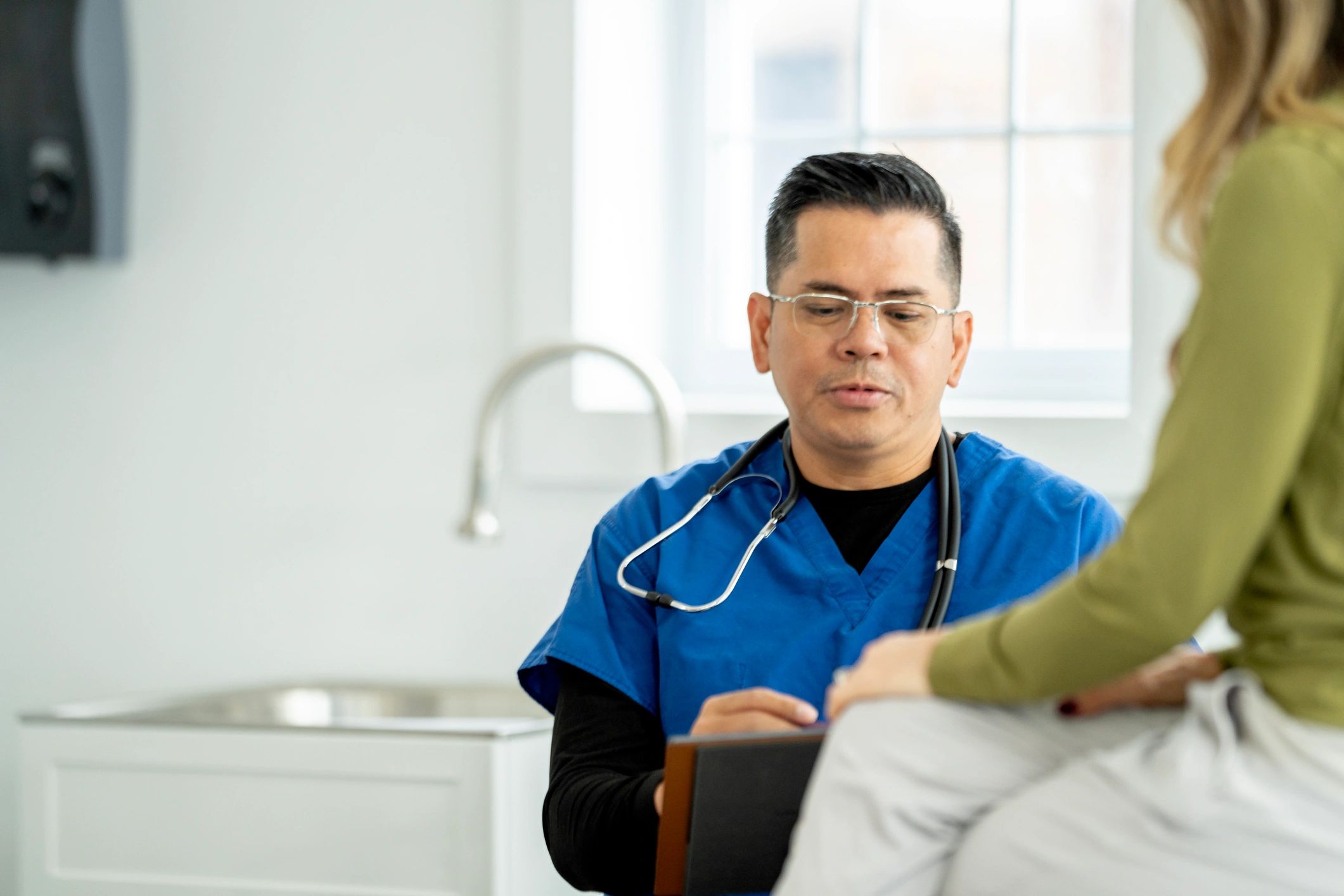 Healthcare consultation in a professional office